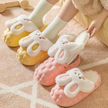 Load image into Gallery viewer, Unisex Cute Rabbit Fuzzy Slippers | Detachable Washable Plush House Shoes