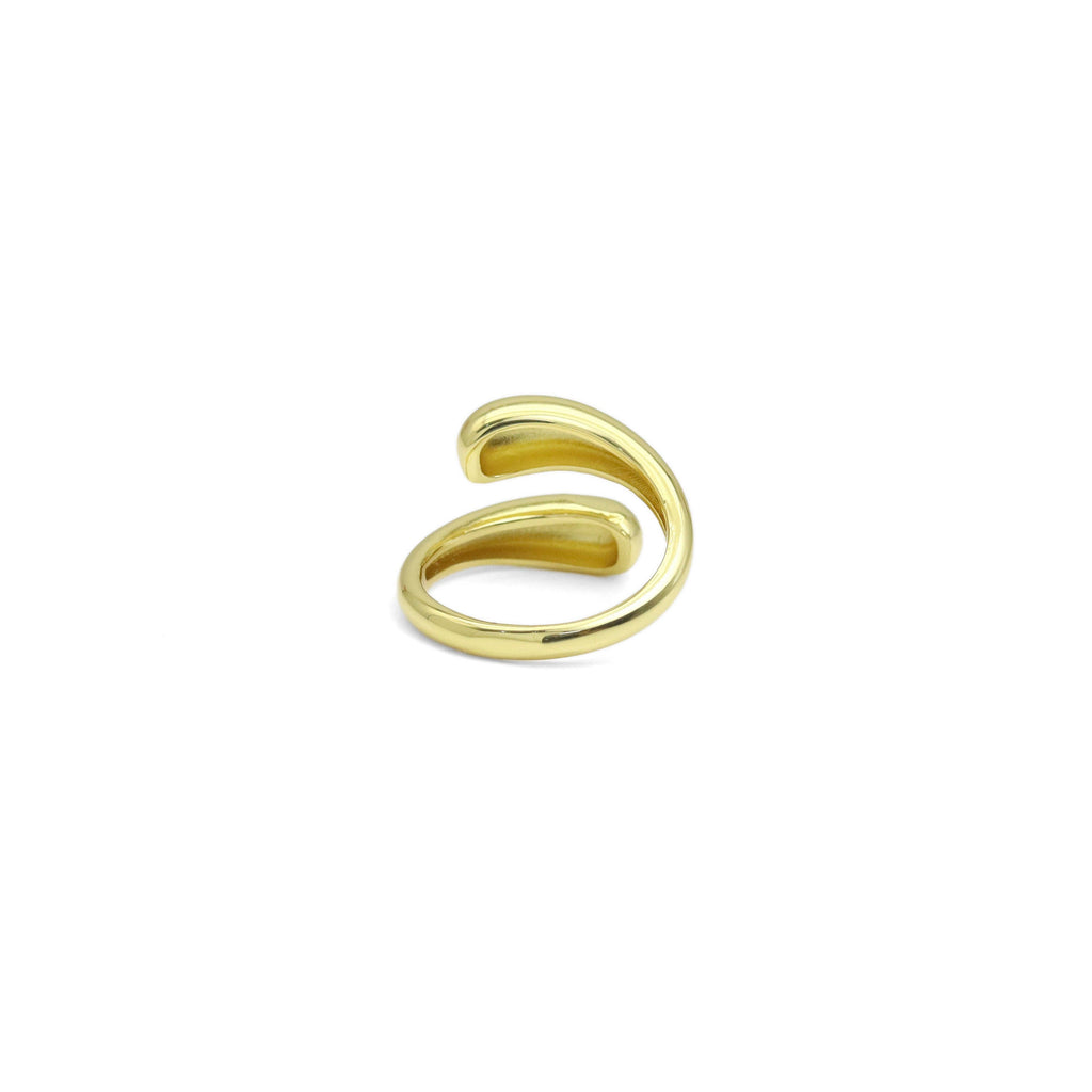 Plain Gold Silver Wrap Adjustable Ring, Sku#A195