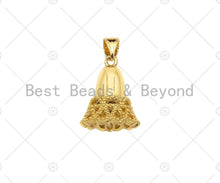 Load image into Gallery viewer, 18k Gold Color Jingle Bell Shape Pendant, Christmas Charm Pendant, Dainty Gold Bell Pendant,17x13mm, Sku#LK208