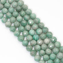 Load image into Gallery viewer, Genuine Russian Amazonite Round Faceted Beads, 8mm/10mm, Sku#U1612