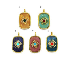 Load image into Gallery viewer, Gold North Star On Rectangle Gemstone Charm, Sku#LY14c