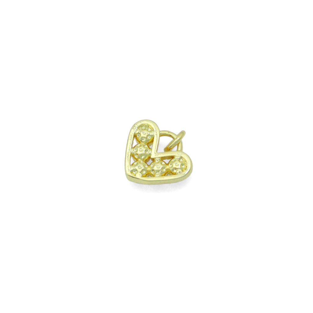 Gold White Pearl Heart Charm Pendant,Sku#LD723