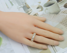 Load image into Gallery viewer, Pearl with Baguette CZ Band Ring, Sku#LD324