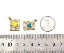 Load image into Gallery viewer, CZ Enamel Heart Charm, Sku#JL85