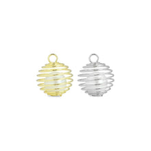 Load image into Gallery viewer, Large Gold Silver Large White Pearl Cage Charm Pendant, Sku#A328