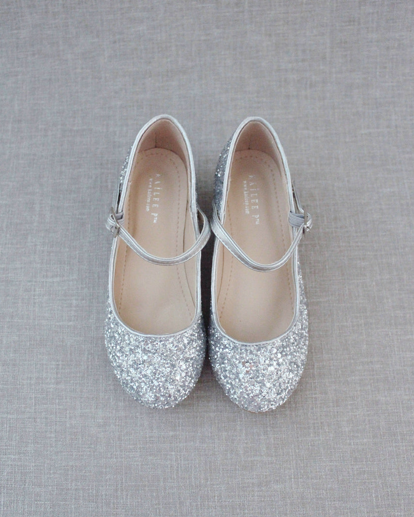Rock Glitter Mary Jane with Glitter Heels for Girls