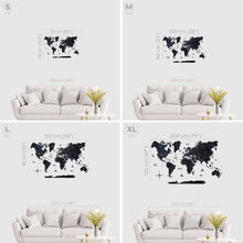 Load image into Gallery viewer, 2D Wooden World Map Midnight