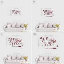 Load image into Gallery viewer, 2D Wooden World Map Cappuccino