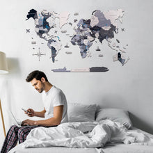 Load image into Gallery viewer, 2D Wooden World Map Nordik