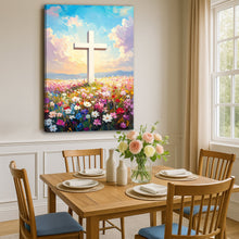 Load image into Gallery viewer, Cross Floral Field Faith Wall Art