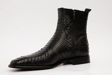Load image into Gallery viewer, The Boss Black Pythn Snk Zip-Up Leather Men Boot Limited Edition