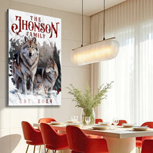 Load image into Gallery viewer, Personalized Wolf Family Wall Art