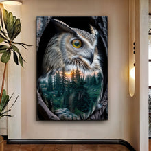 Load image into Gallery viewer, Owl Double Exposure Wall Art