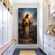 Load image into Gallery viewer, Jesus Protects The Lamb From Wolves Faith Wall Art V