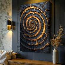 Load image into Gallery viewer, Black and Gold Spiral Wall Art