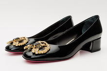 Load image into Gallery viewer, The Foggia Black Leather Block Heel Pump Women Shoe