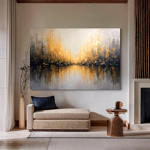 Load image into Gallery viewer, Golden Reflections Abstract Wall Art