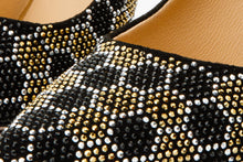 Load image into Gallery viewer, The Bolu Black &amp; Gold Glitter Leather Pump Women Shoe