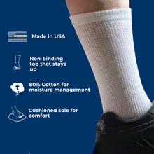 Load image into Gallery viewer, Men's Cotton Diabetic Crew Socks (6 Pair)