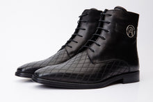 Load image into Gallery viewer, The Zeus Black Leather Lace-Up Men Boot with a Zipper