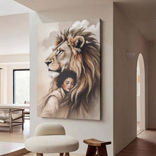 Load image into Gallery viewer, Lion And Girl Faith Wall Art