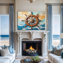 Load image into Gallery viewer, Sailboat Ship Wheel Coastal Wall Art II