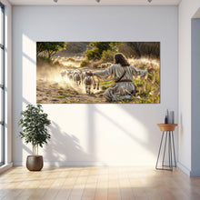 Load image into Gallery viewer, Jesus Protects The Lamb From Wolves Faith Wall Art VIII