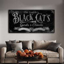 Load image into Gallery viewer, Black Cat’s Spirits &amp; Charms Bar Halloween Sign III