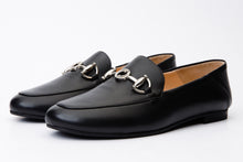 Load image into Gallery viewer, Luanda Black Leather Women Flat Shoe