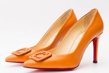 Load image into Gallery viewer, The Maneadero Orange Leather Pump Fuchsia Sole Women Shoe