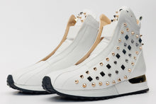 Load image into Gallery viewer, The Infanta High-Top White Spike Leather Women Sneaker Limited Edition