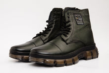 Load image into Gallery viewer, The Ottova Green Leather Lace-Up Sneaker Men Boot with a Zipper