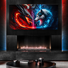 Load image into Gallery viewer, 3D Dragon and Wolf Wall Art VI