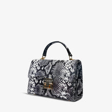 Load image into Gallery viewer, The Venezia Black &amp; White Leather Handbag