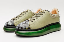 Load image into Gallery viewer, The Venezia Green Leather Women Sneaker