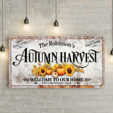 Load image into Gallery viewer, Family Autumn Harvest Thanksgiving Sign II