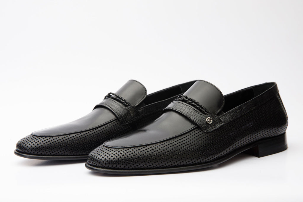 The Acerra Black Leather Loafer Men Shoe Final Sale!