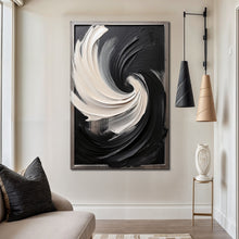 Load image into Gallery viewer, Black and White Vortex Abstract Wall Art