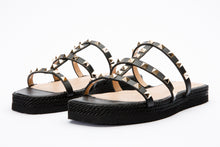 Load image into Gallery viewer, The Seul Black Leather Multi Strap Flat Women Sandal Final Sale!