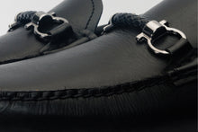 Load image into Gallery viewer, Pavia Black Leather Bit Drive Loafer Men Shoe
