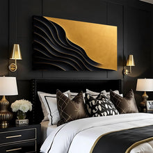 Load image into Gallery viewer, Black And Gold Minimalist Abstract XI
