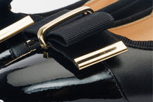 Load image into Gallery viewer, The Fano Black Leather Cap Toe Block Heel Pump Women Shoe