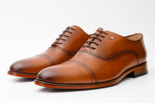 Load image into Gallery viewer, The Gambaha Tan Leather Quarter Brogue Cap Toe Oxford Men Shoe