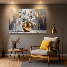 Load image into Gallery viewer, Magnolia Bloom in Gold Abstract Wall Art
