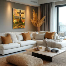 Load image into Gallery viewer, Cross and Flowers Faith Wall Art III