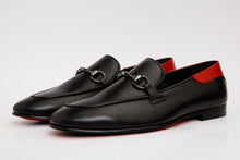 Load image into Gallery viewer, The Maratea Black Leather shoe Bit Loafer Men  Shoe