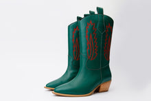 Load image into Gallery viewer, The Togg Green Leather Cowboy Women Boot Final Sale!