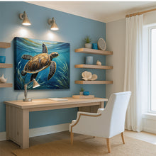 Load image into Gallery viewer, Turtle In Seagrass Coastal Wall Art