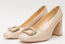 Load image into Gallery viewer, The Ferrara Cream Patent Leather Block Heel Pump Women Shoe