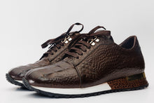 Load image into Gallery viewer, The Bomba Brown Crocodile Leather Men Sneaker